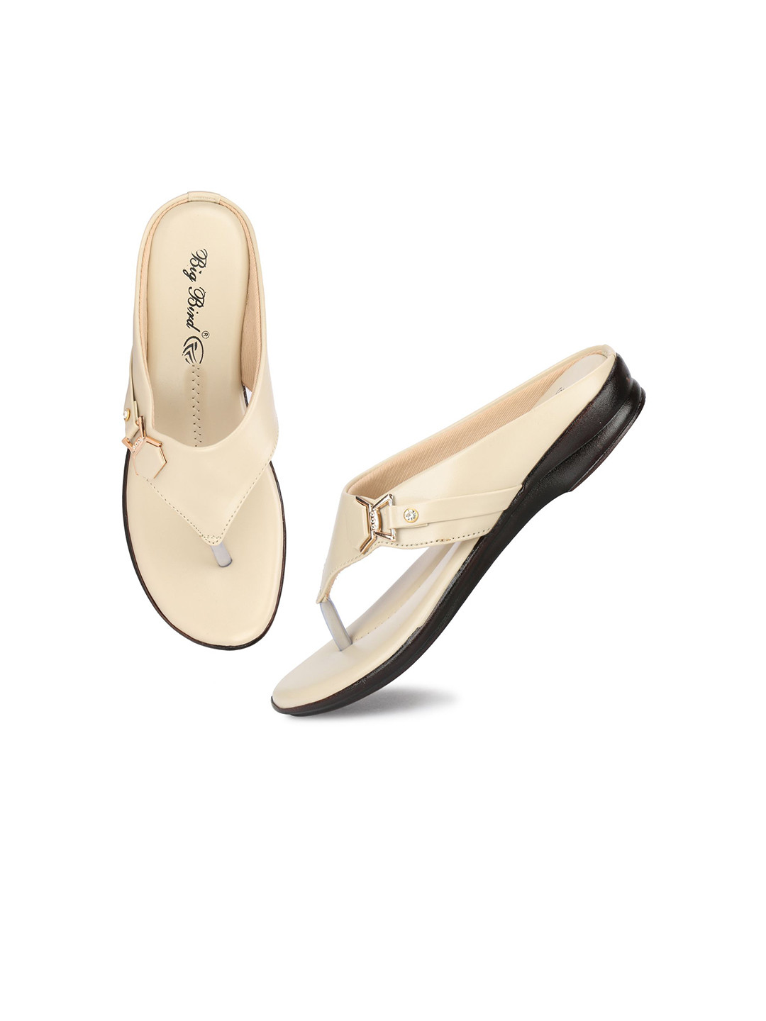 BIG BIRD FOOTWEAR Women T-Strap Flats with Buckle