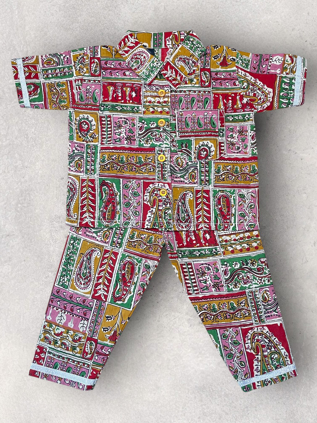 HASRI Kids Printed Short Sleeves Pure Cotton Shirt With Trousers