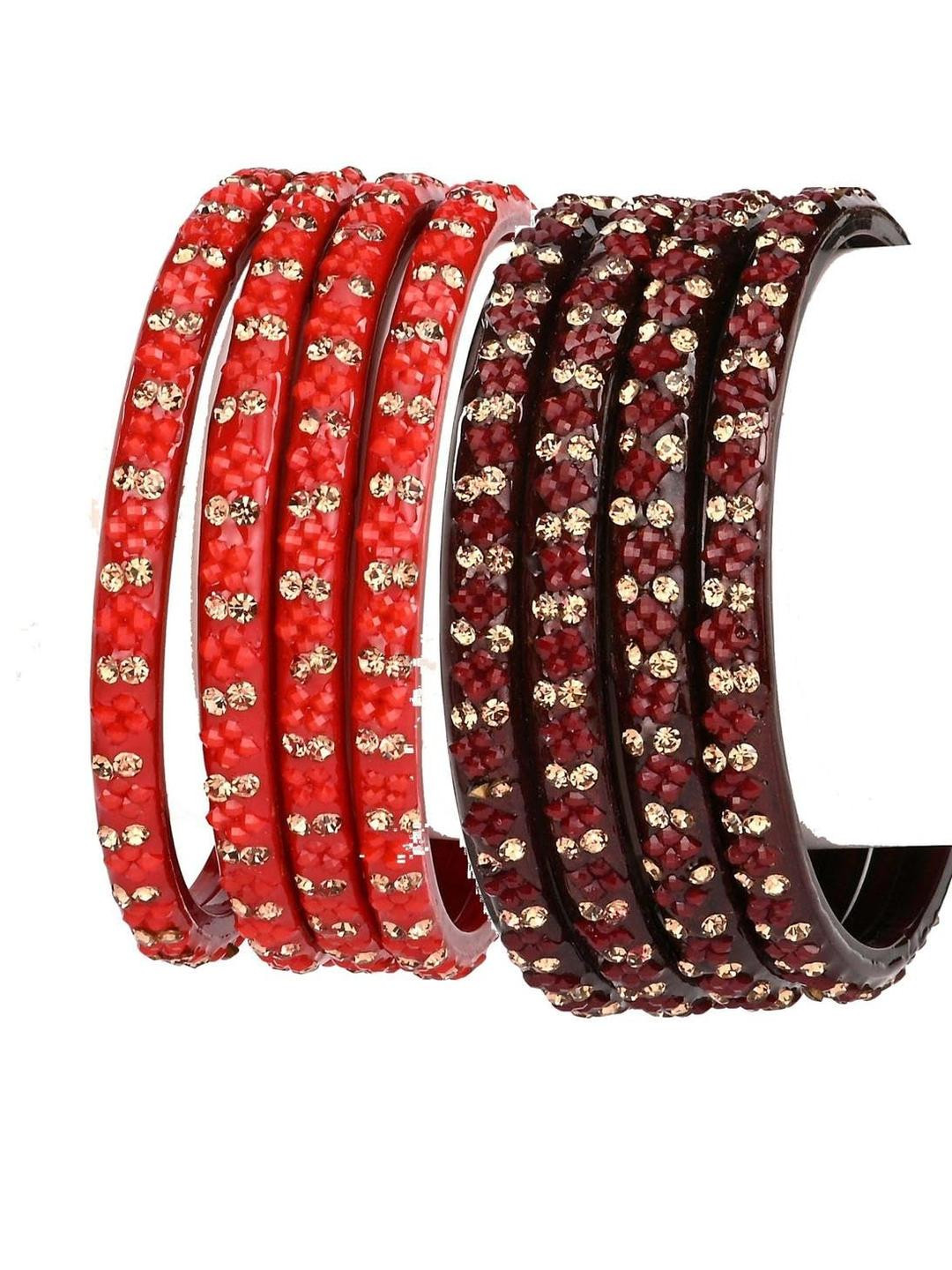 Somil Stylish Women Bangle  Set of 2 Red & Mahroon