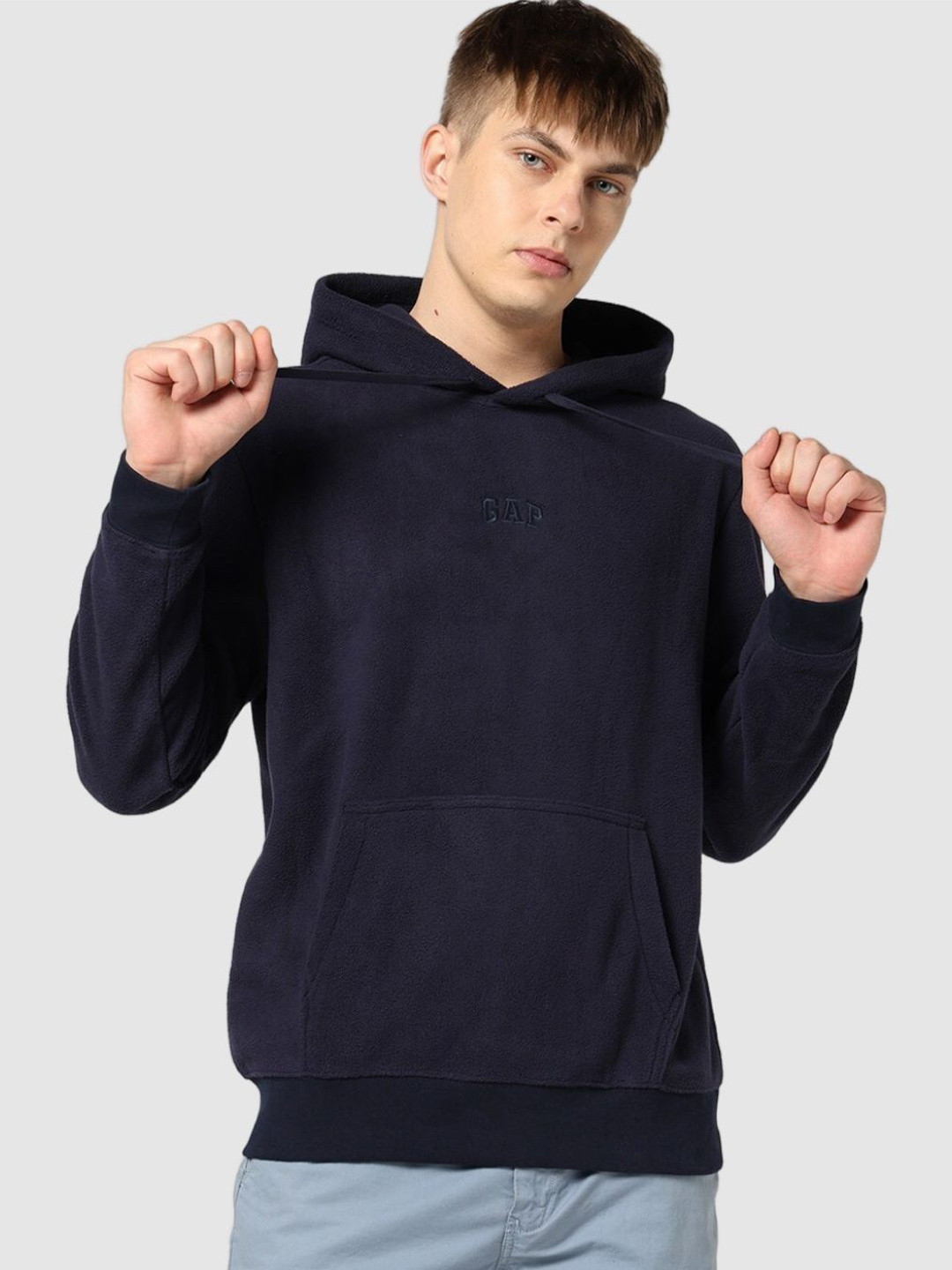 GAP Men Brand Embroidered Relaxed Fit Hoodie