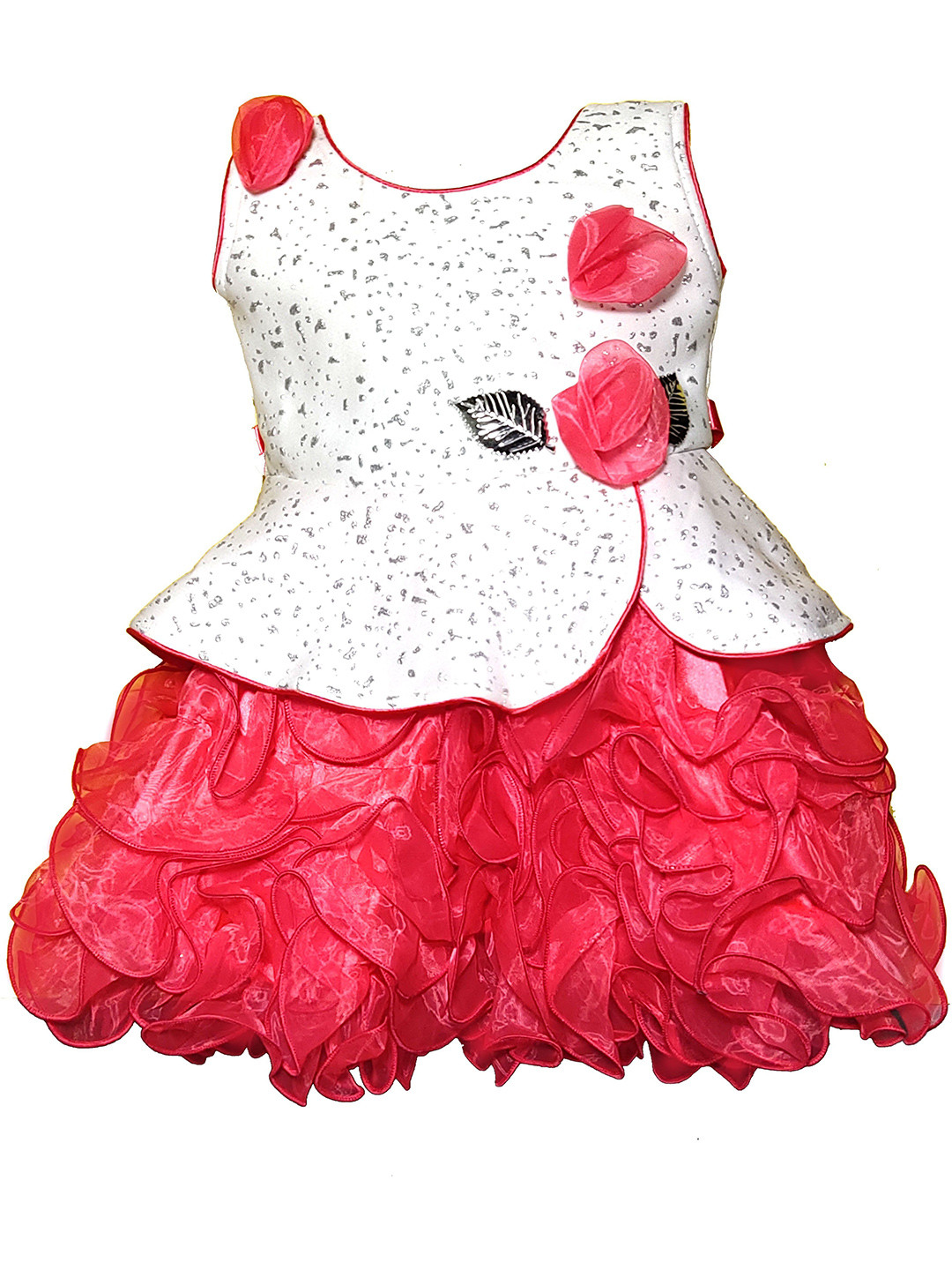 VILLATA FASHION Kids Girls Red Toned Frock