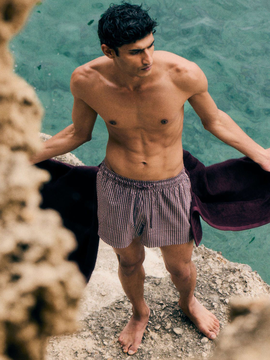 H&M Seersucker Swim Shorts