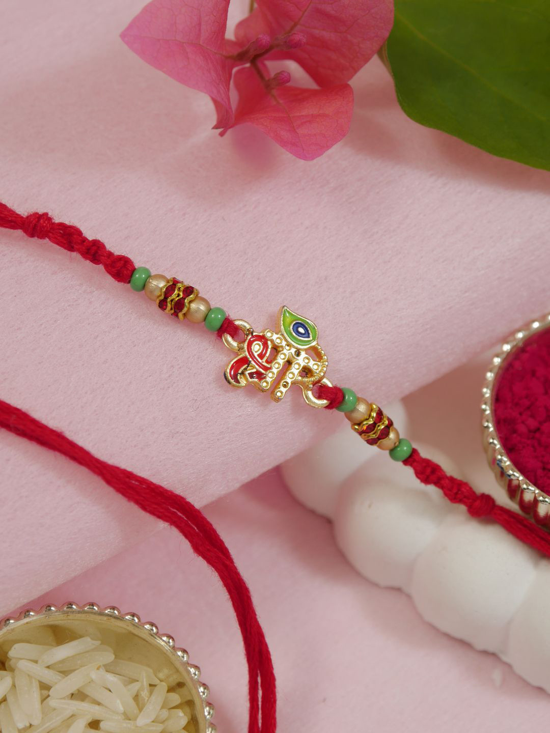 I Jewels Beaded Shree Rakhi