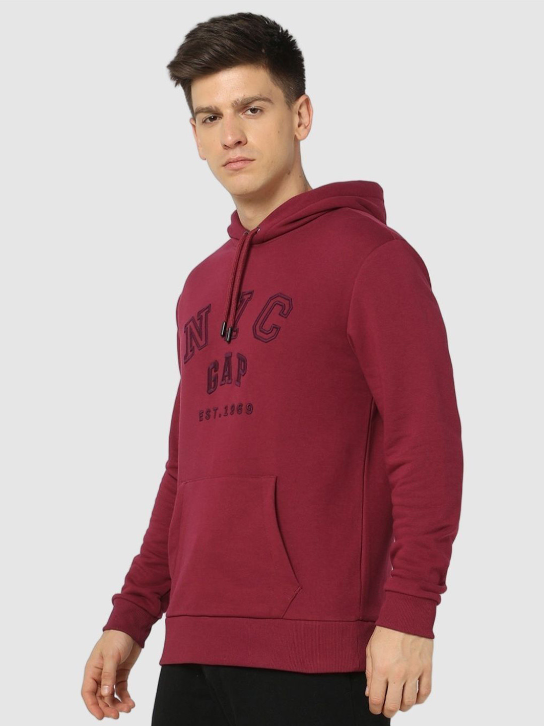 GAP Men Brand Logo Embroidered Hooded Hoodie