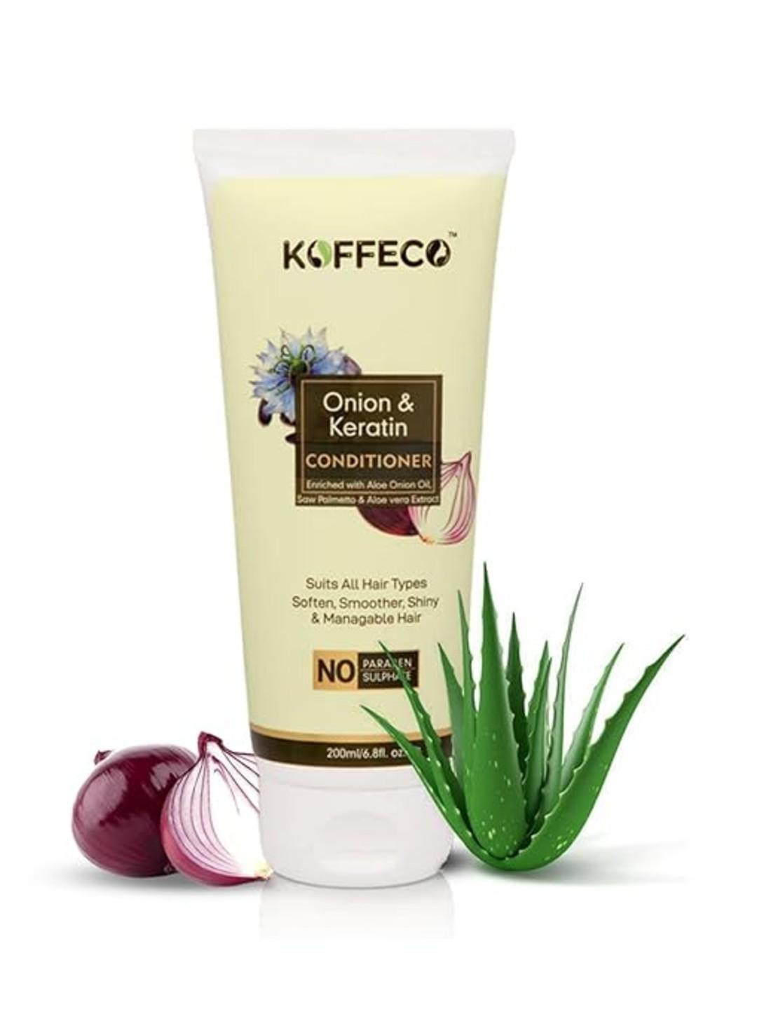 Koffeco Paraben Free Onion and Keratin Conditioner for Dry and Frizzy Hair 200 ml