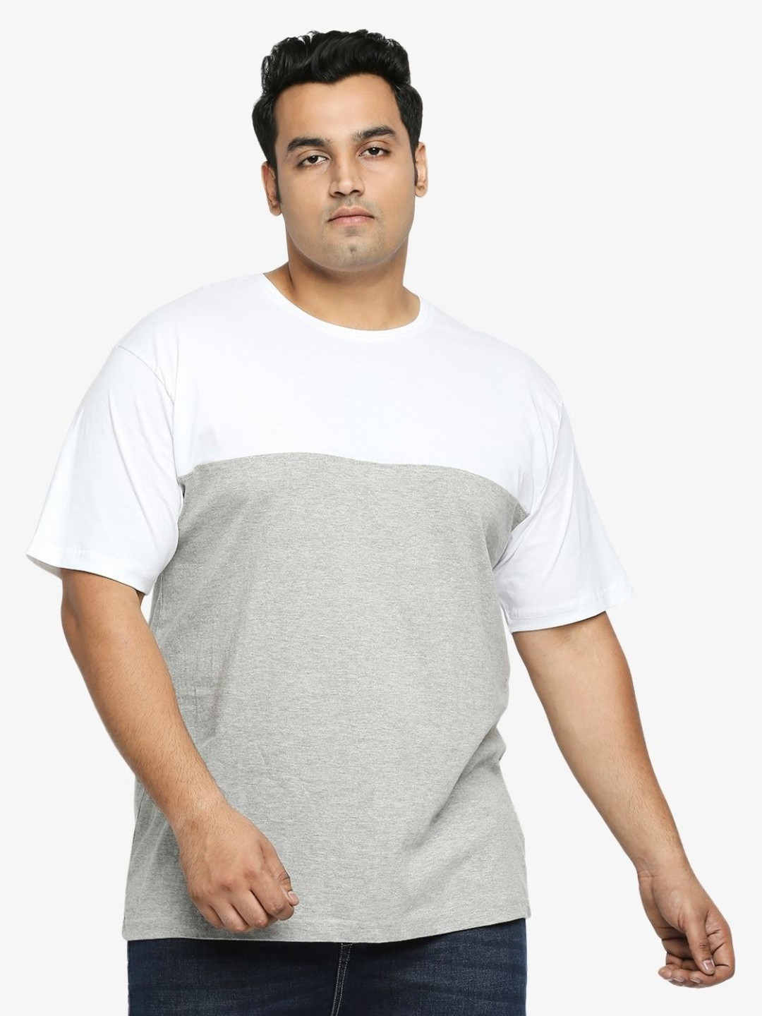 Vaishvik Men Plus Size Colourblocked Cotton T-Shirt