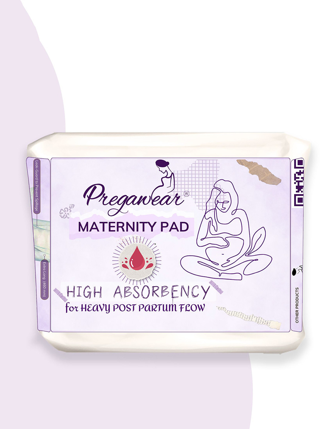 Pregawear Pack Of 5 After Delivery Heavy Flow Leak Proof Maternity Pad