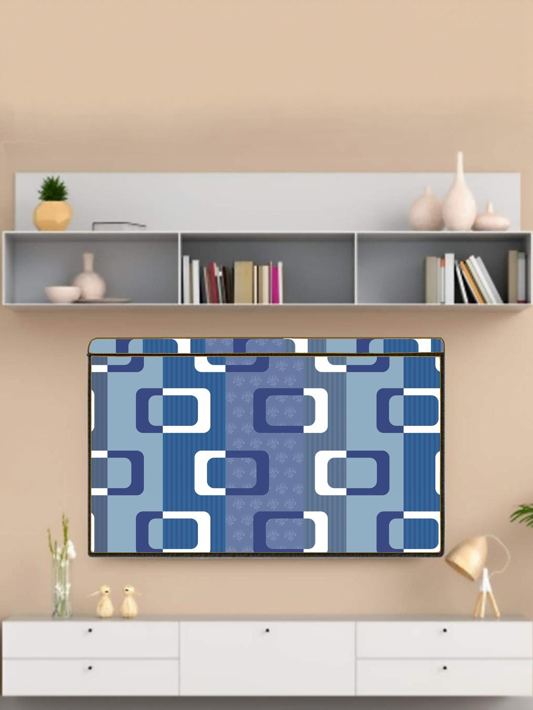 MOGNE FAB Blue Printed PVC Waterproof and Dustproof 32 Inch LED TV Cover