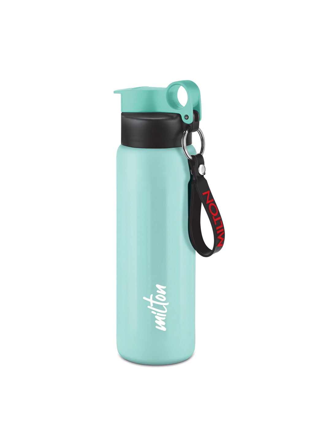 Milton Maverick Aqua Green & Black Stainless Steel Brand Logo Printed Water Bottle 620 ml