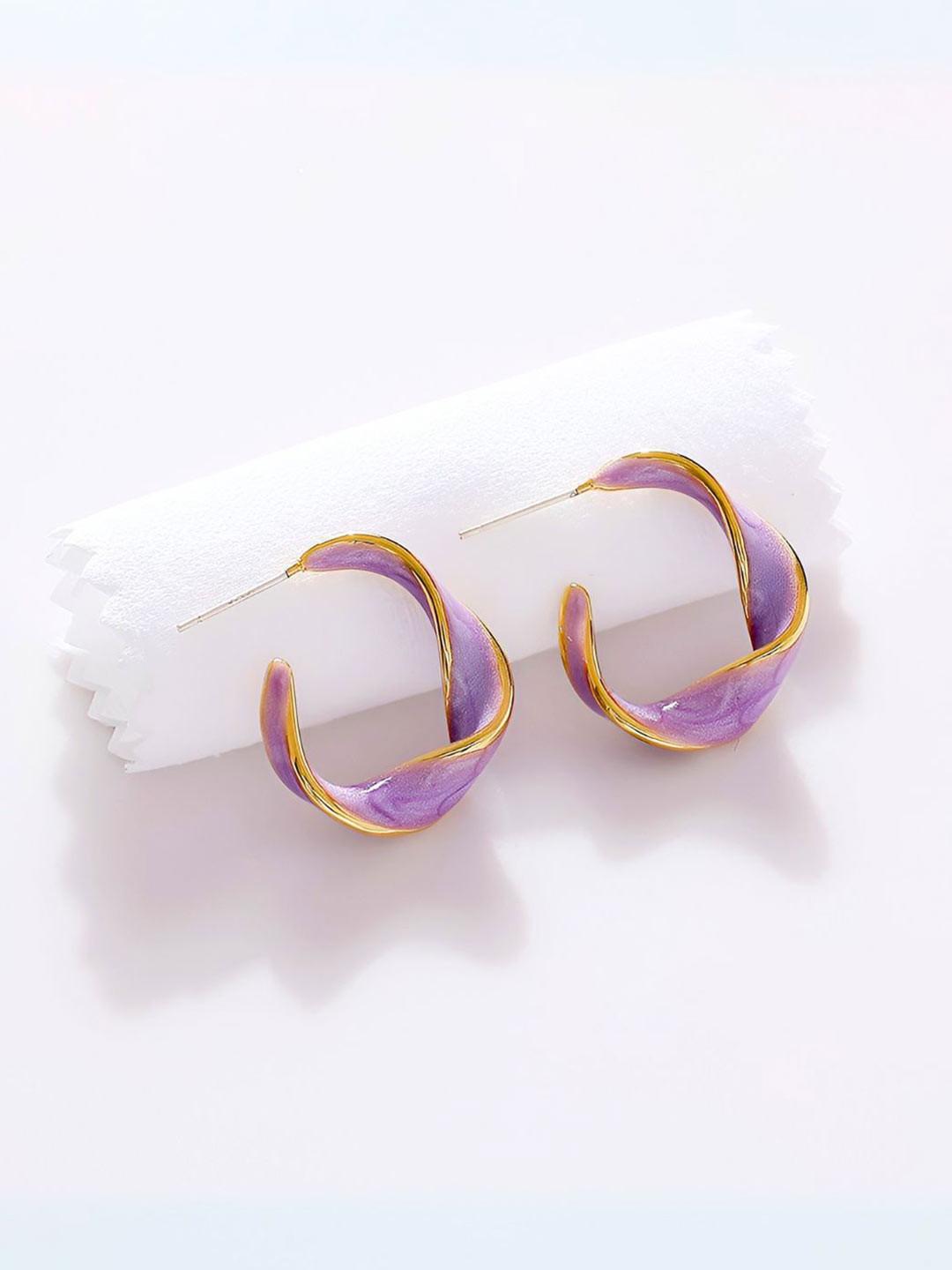 COOLWOOL Korean Circular Half Hoop Earrings