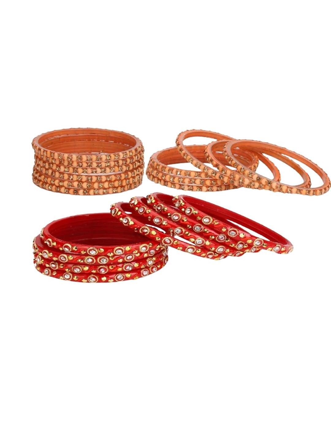 Somil Women Modern And Colorful Glass Bangle set of 2