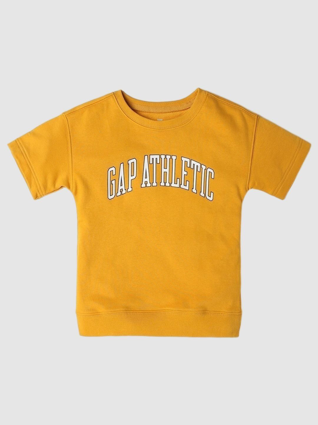 GAP Boys Brand Logo Printed Pure Cotton Relaxed-Fit Rugby T-Shirt