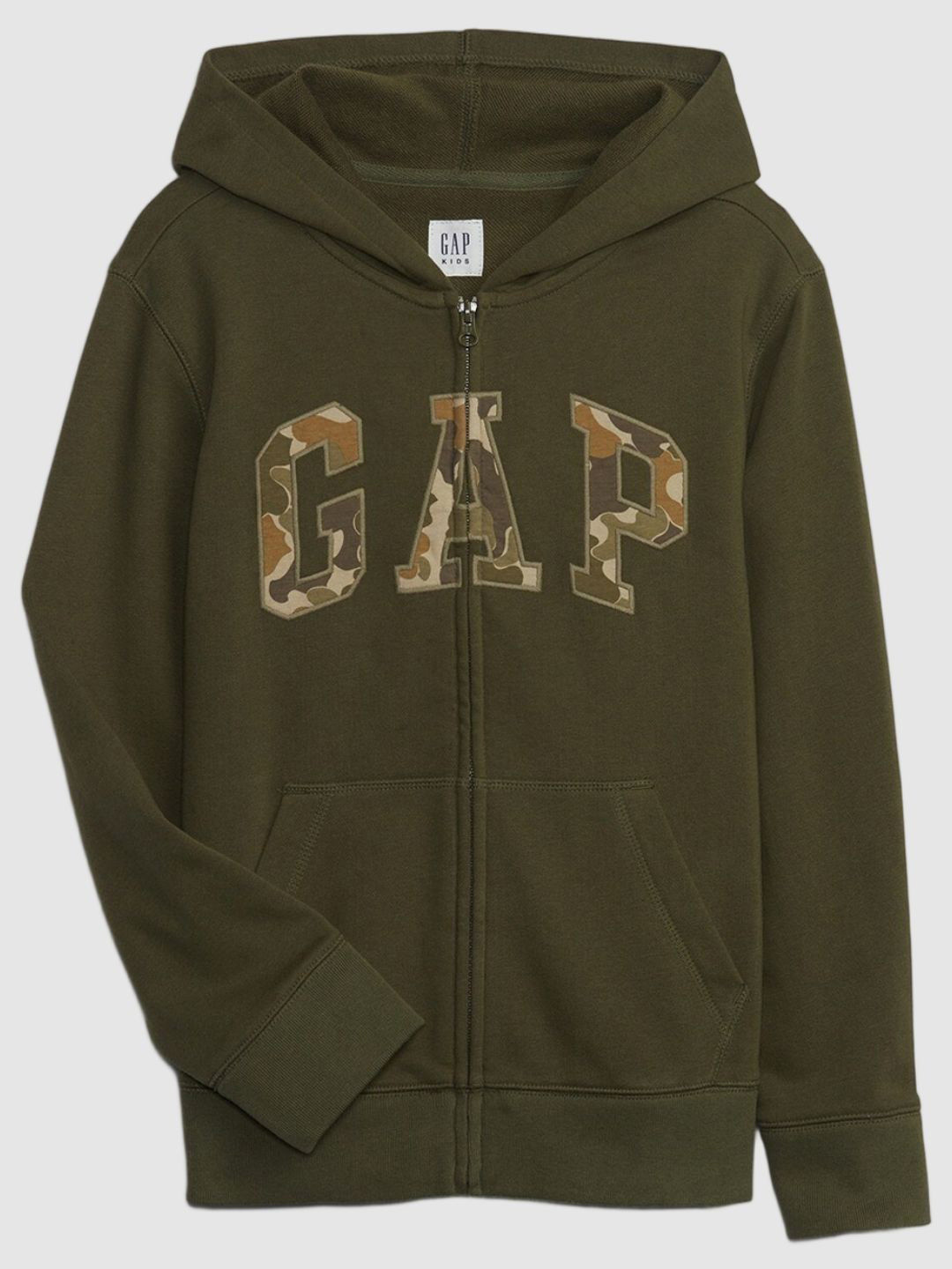 GAP Boys Brand Logo Relaxed-Fit Zip-Front Hoodie