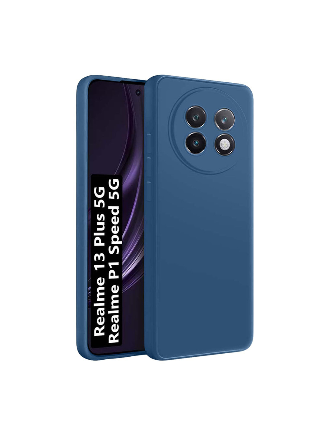 LIRAMARK Realme 13 Plus 5G / Realme P1 Speed 5G (Blue)Silicone Back Cover