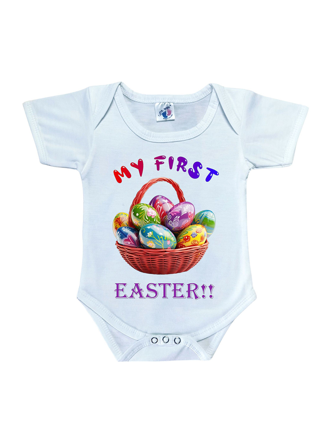 Cute Pals Infants Easter Print Cotton Bodysuit