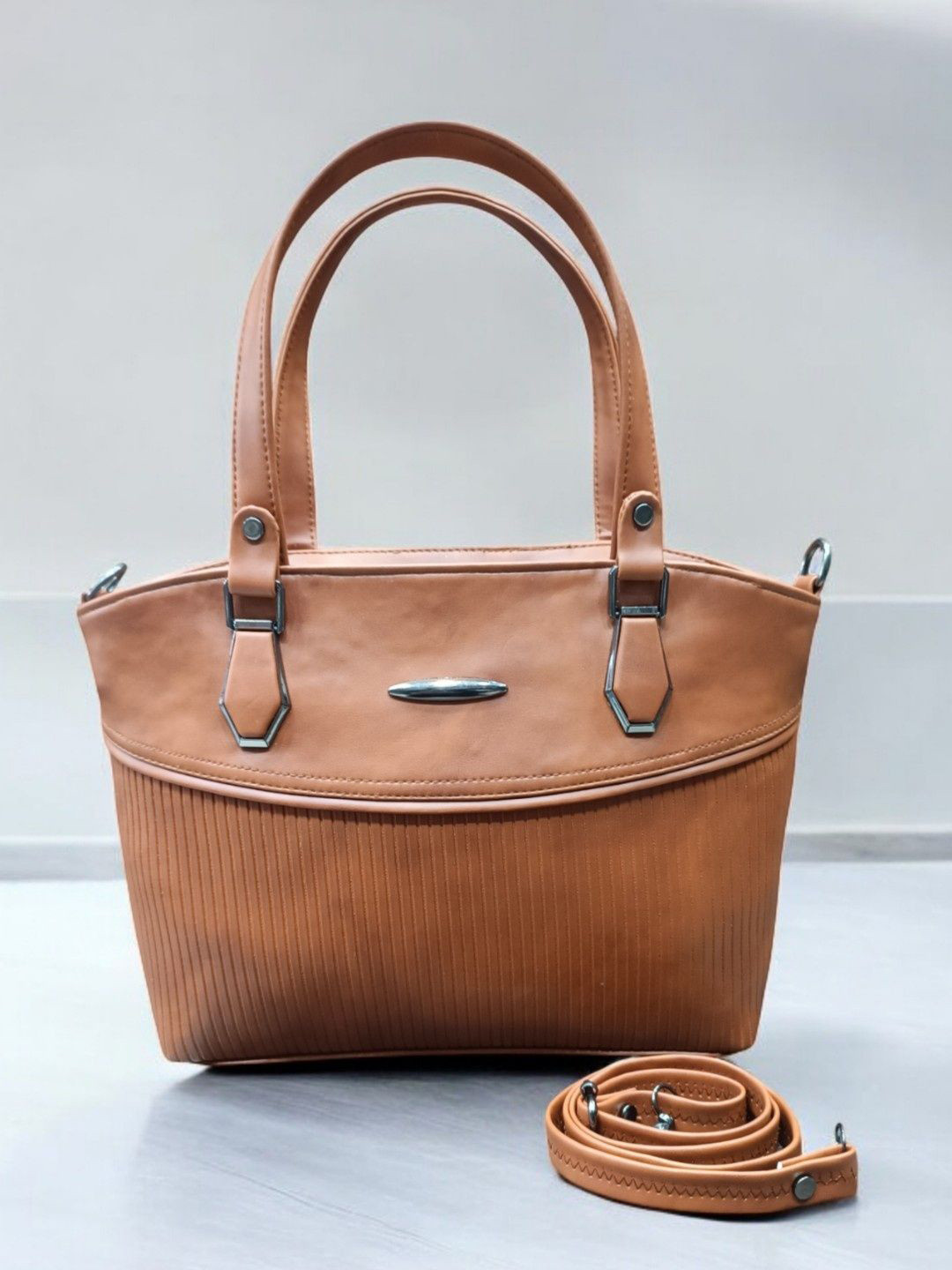 marcG PU Shopper Handheld Bag With Cut Work