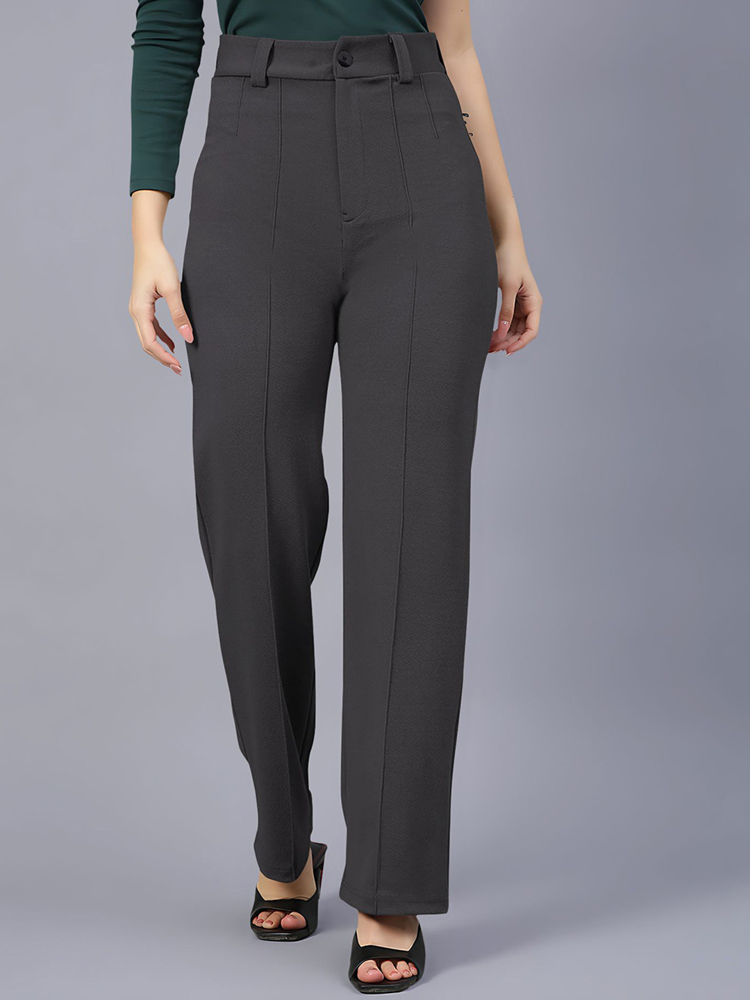 Dream Beauty Fashion Trouser-04-Maahir-Pencil Women Straight Fit High-Rise Pleated Trouser