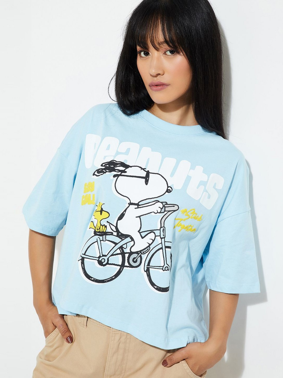 max Biker Printed Round Neck Pure Cotton T-shirt
