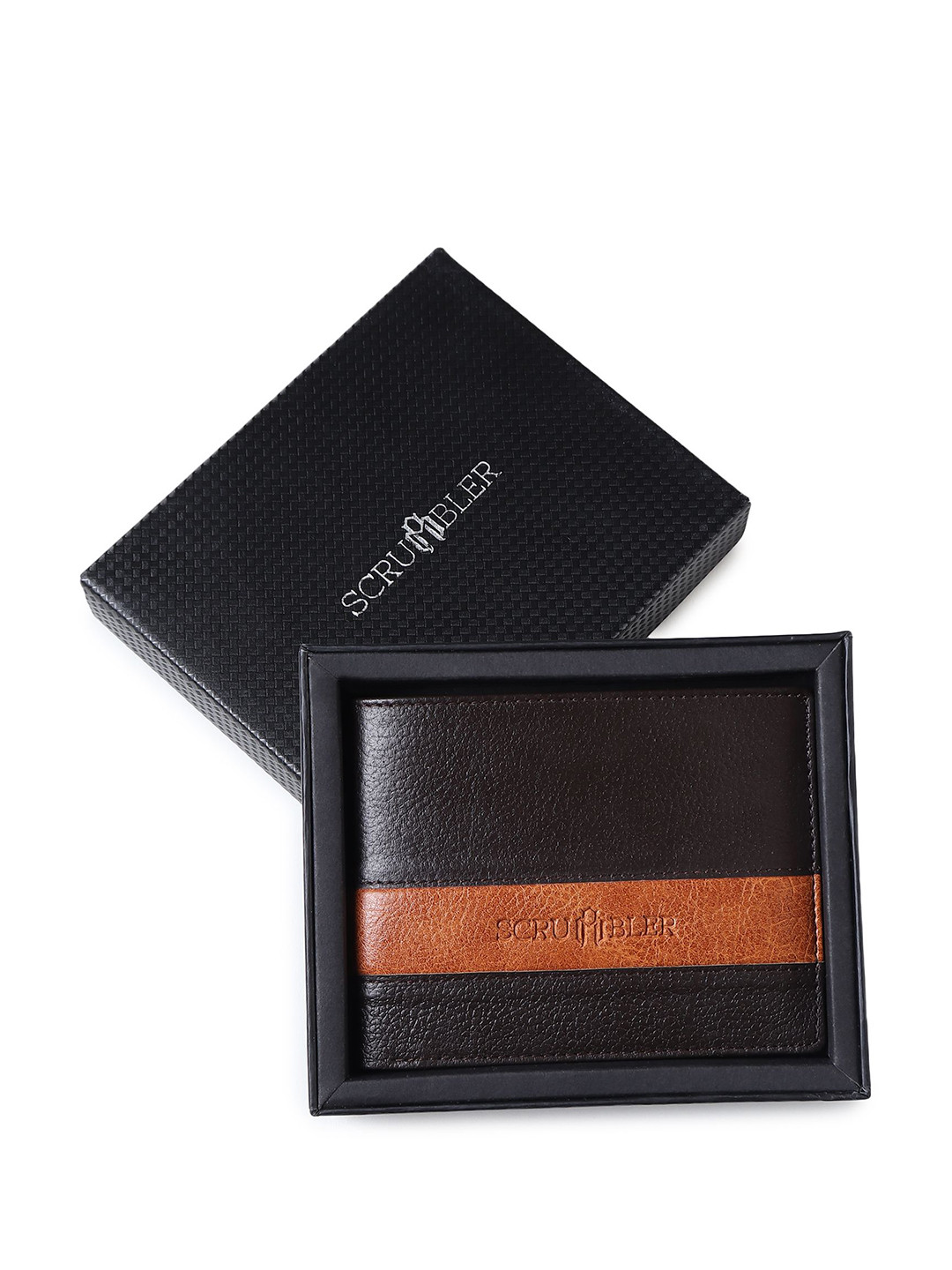 Scrumbler Men Colourblocked Leather Two Fold Wallet with SIM Card Holder