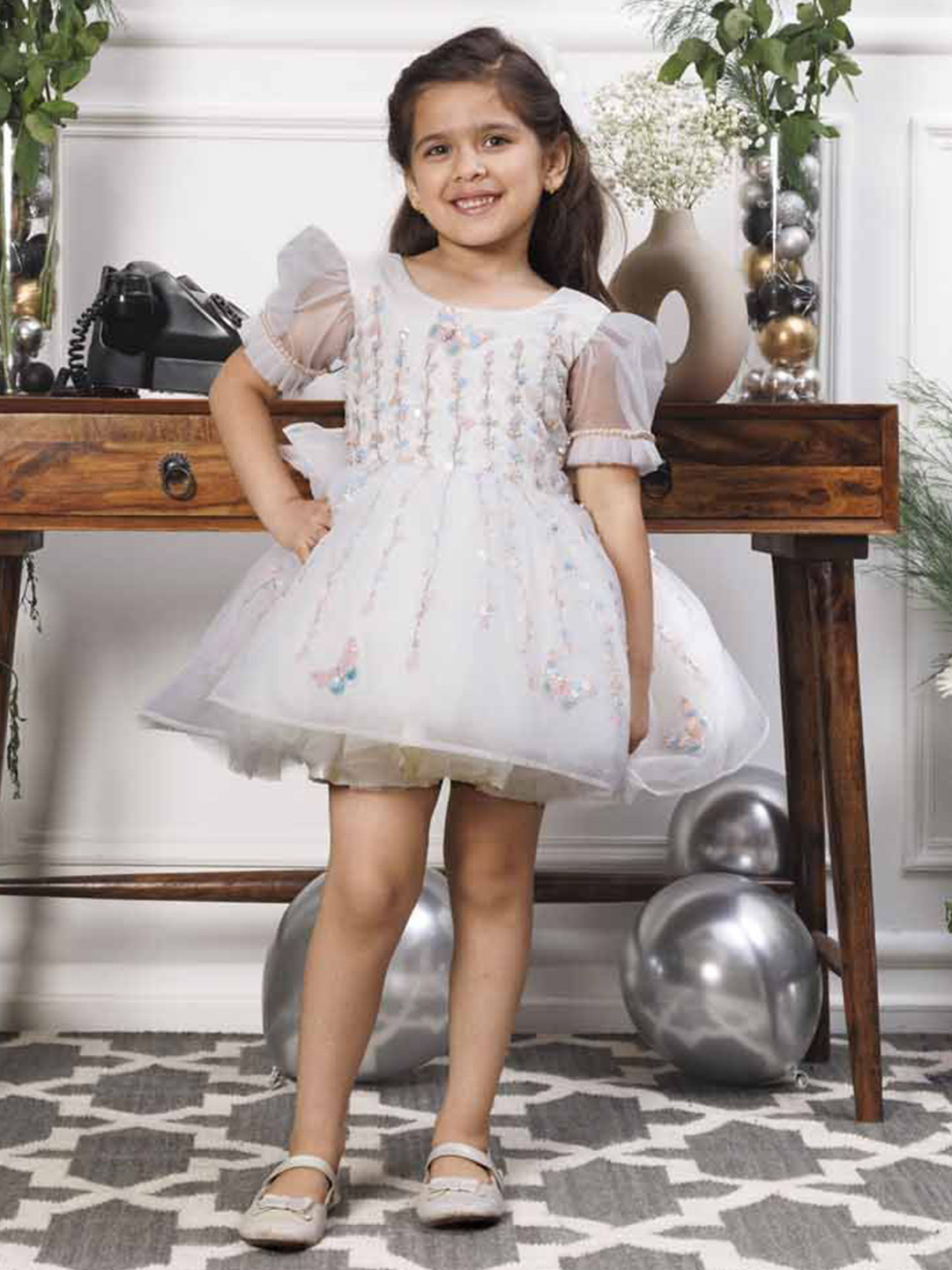 The Lush Affair Girls Net Fit and Flare Phillipa Dress