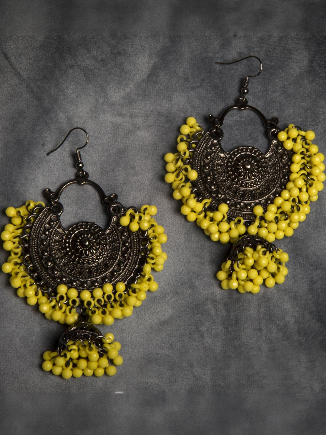 Creative Frogs Silver-Plated Beaded Chandbalis