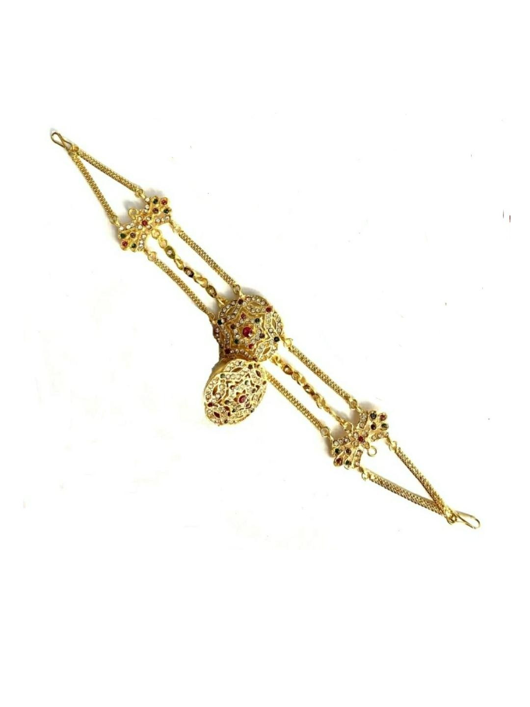 NIKYANKA Gold-Plated Artificial Stones Studded Artificial Stones Head Jewellery