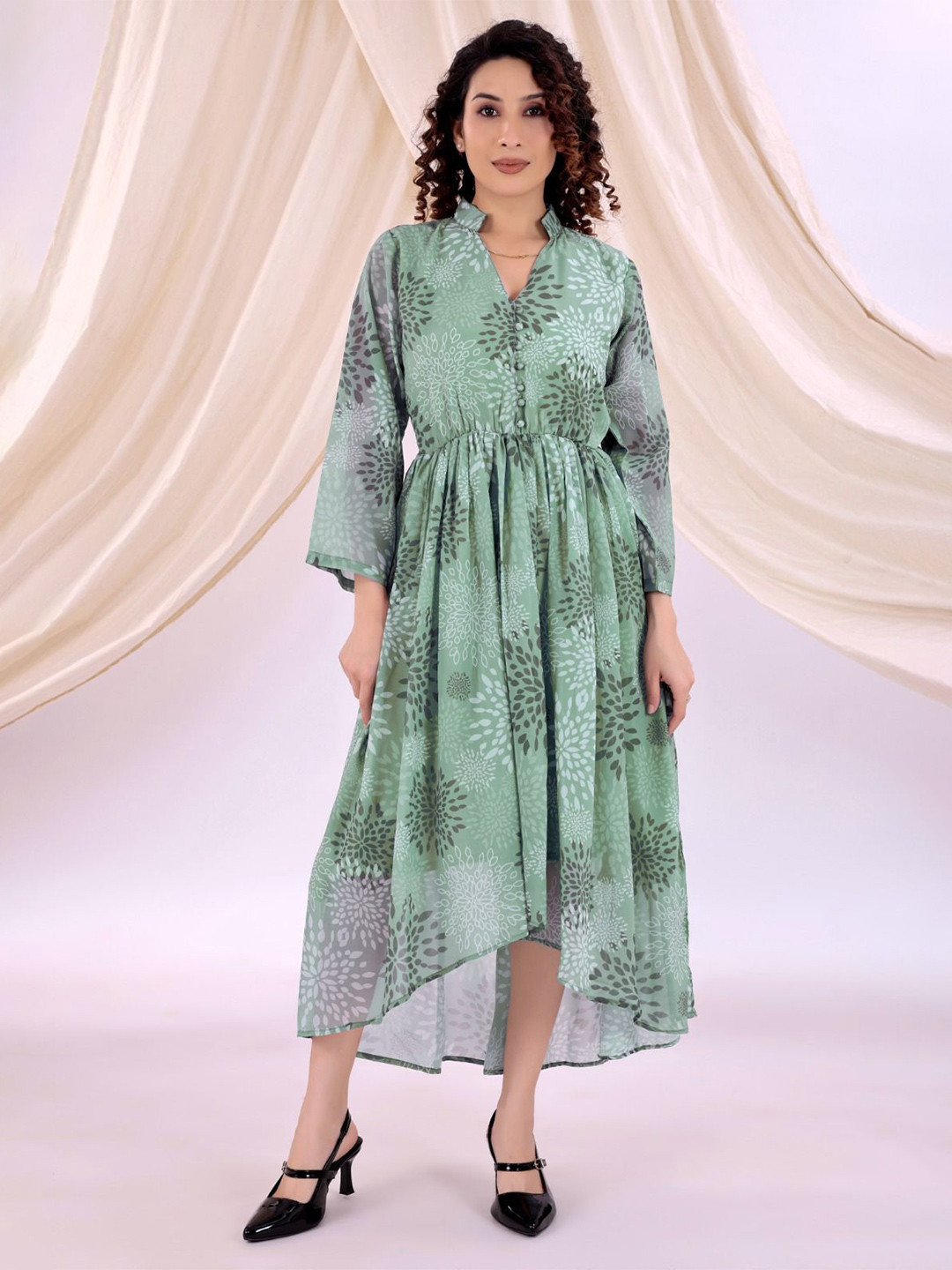 SHILL INTERNATIONAL Women Floral Printed A-Line Midi Dress