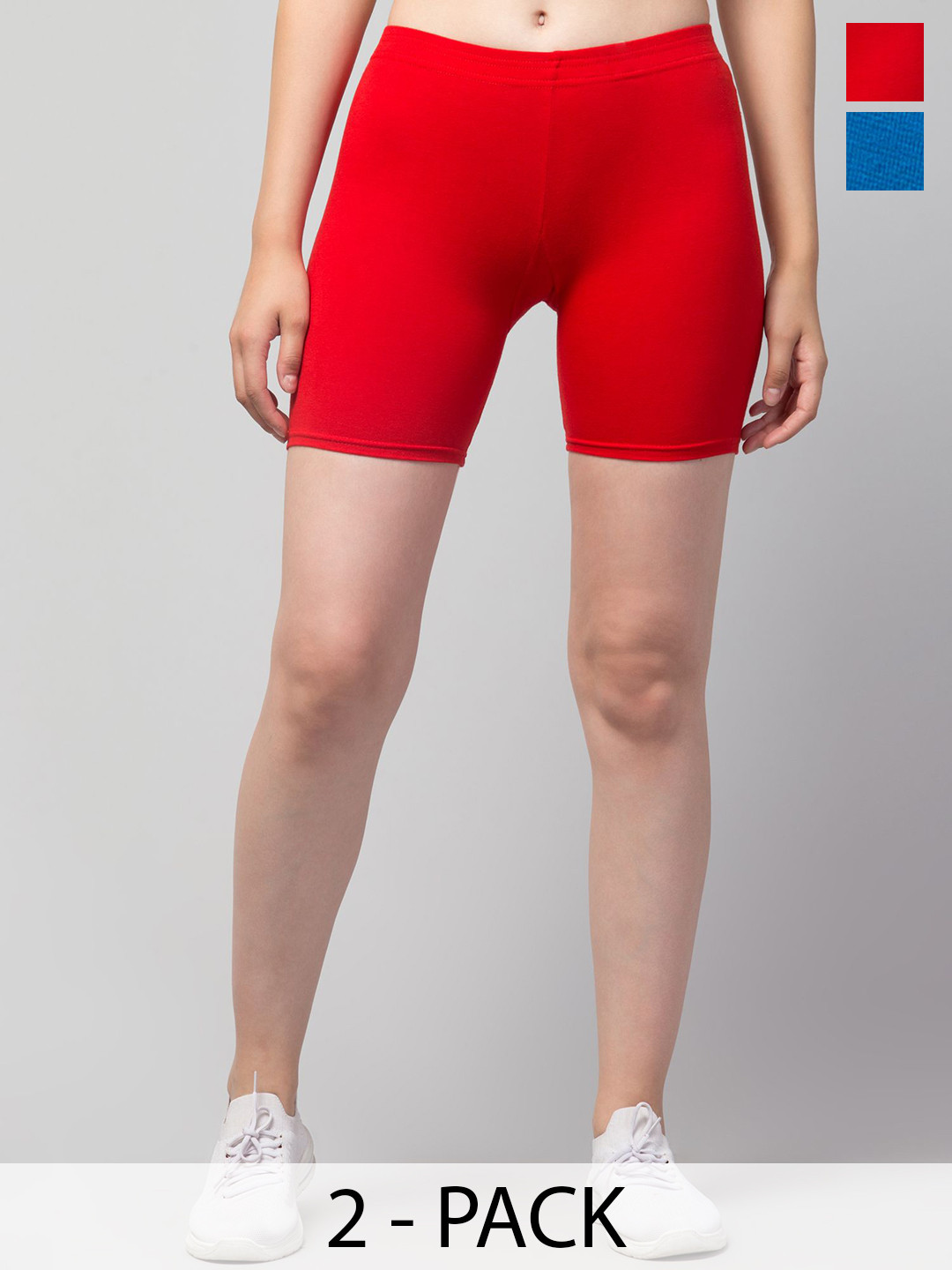 HIRRUX Women Pack of 2 Skinny Fit Low-Rise Sports Shorts