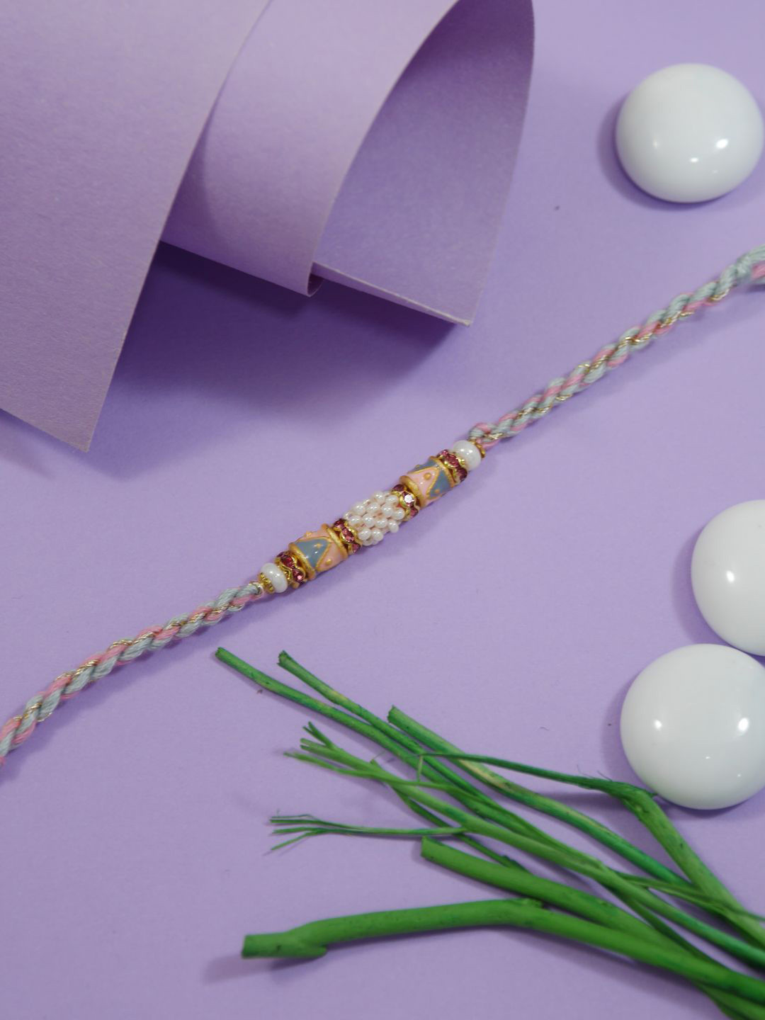 I Jewels Fancy Cluster Beaded Rakhi