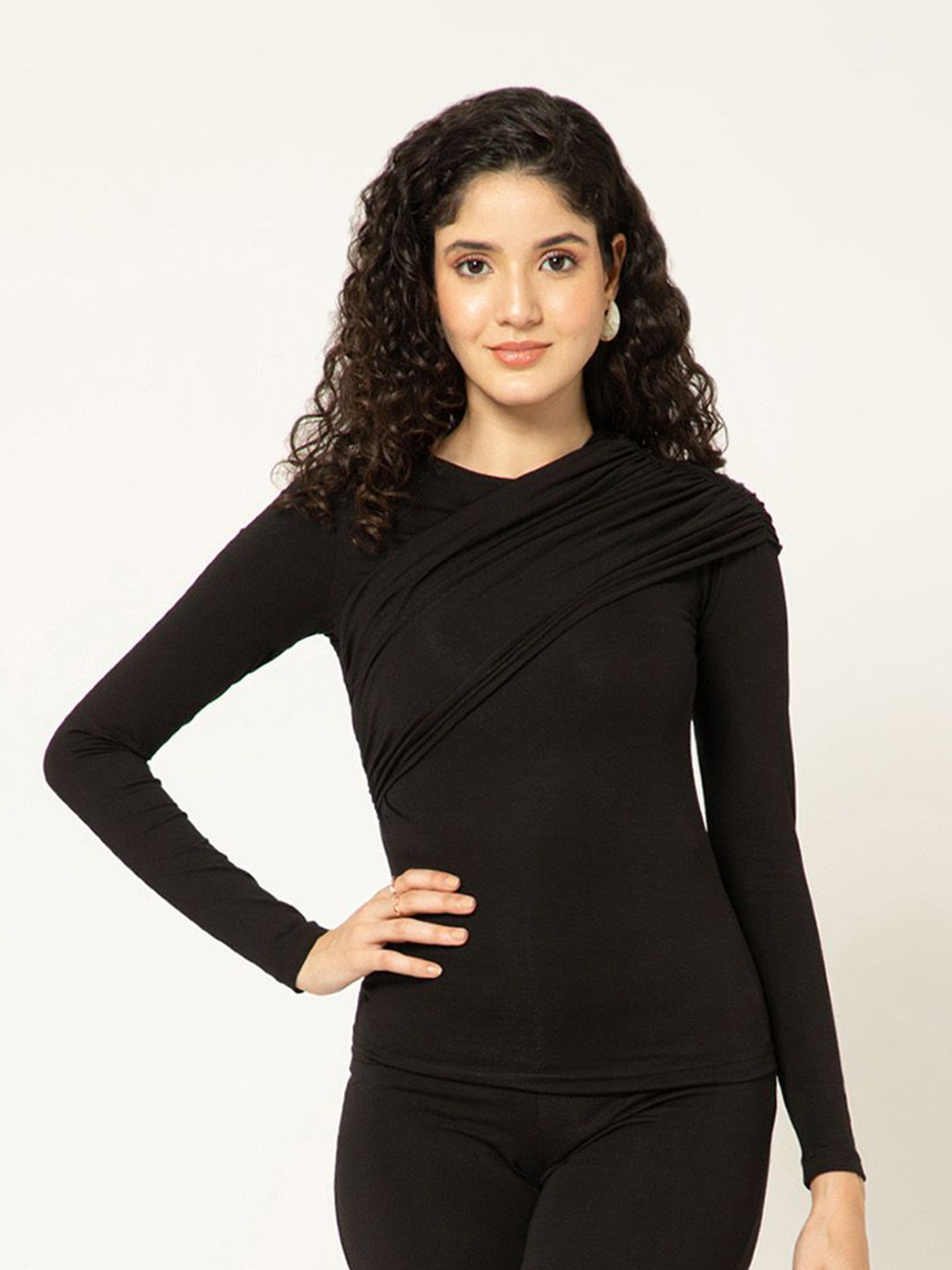 B77 Soft Round Neck Cotton Top