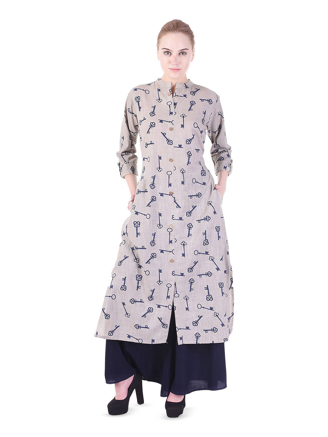 Gs Fashions Women Quirky Printed Daily Cotton A-Line Kurta