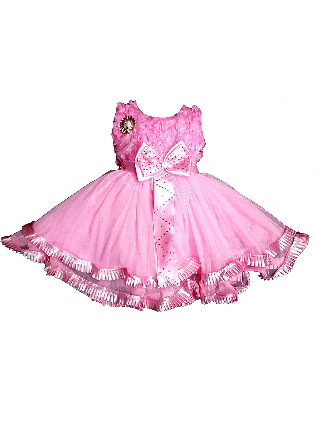 VILLATA FASHION Georgette Fit & Flare Pink Dress