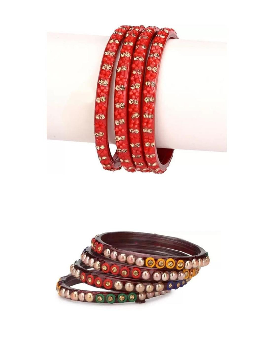 Somil Women's Glass Bangles/Kada Set  Combo of 2