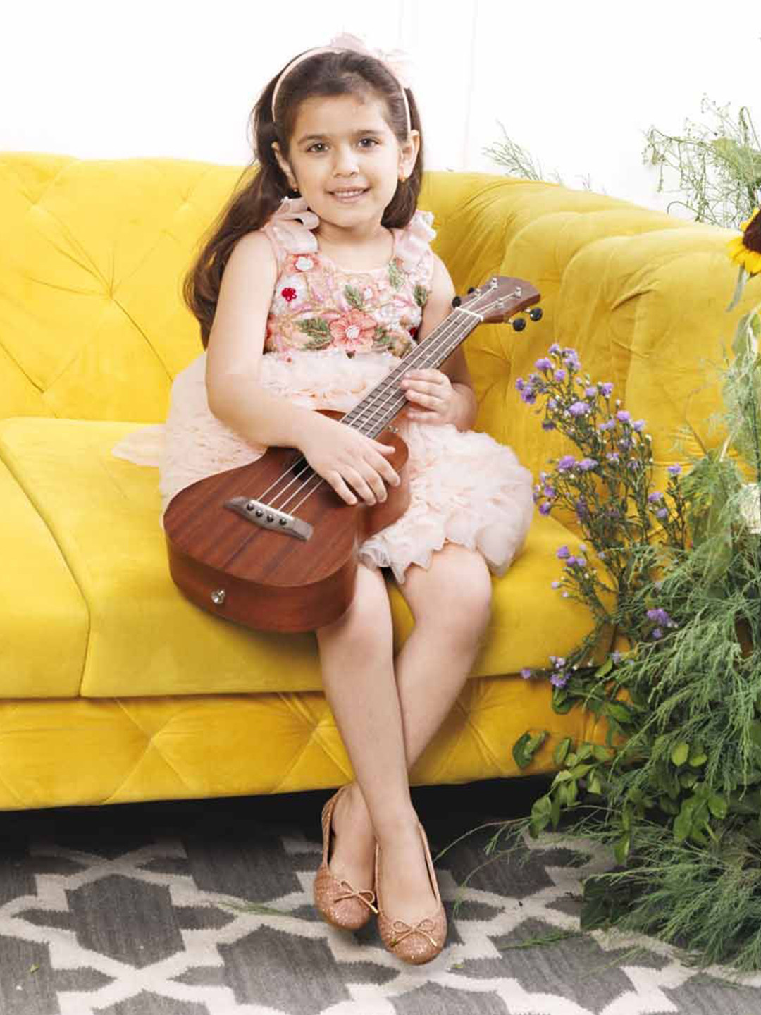 The Lush Affair Monica  Girls Floral Ruffles Fit & Flare Dress