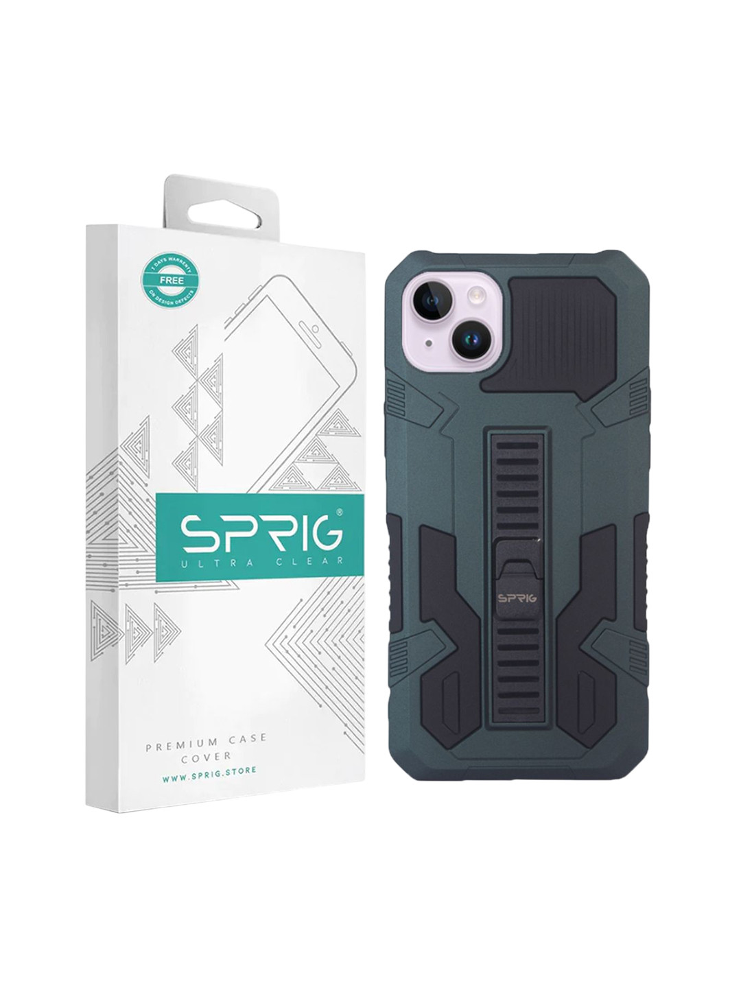 SPRIG iPhone 14 Armor Case with Stand Back Cover