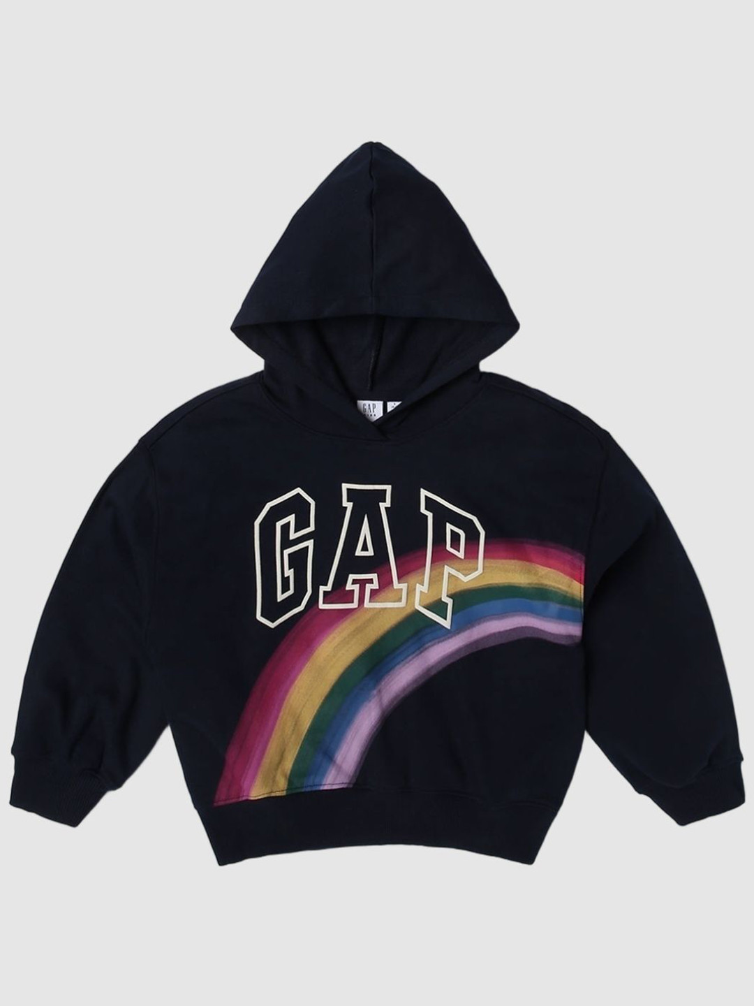 GAP Girls Logo Printed Oversized Pullover With Hooded Sweatshirt