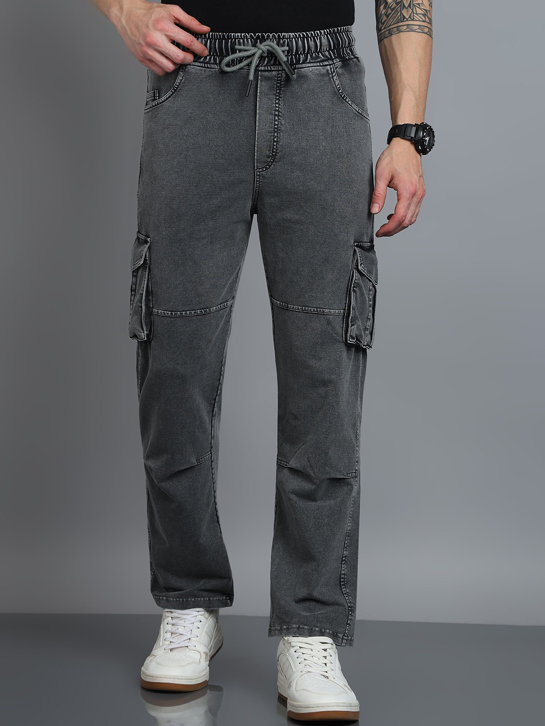ELLIPSE Men Mid-Rise Cotton Trousers