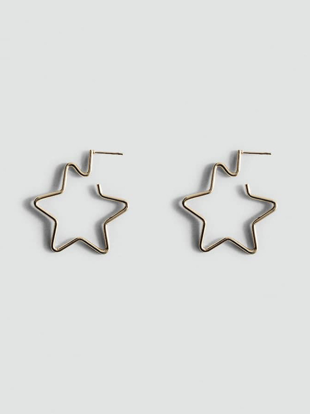 MANGO Contemporary Star-Shaped Hoop Earrings