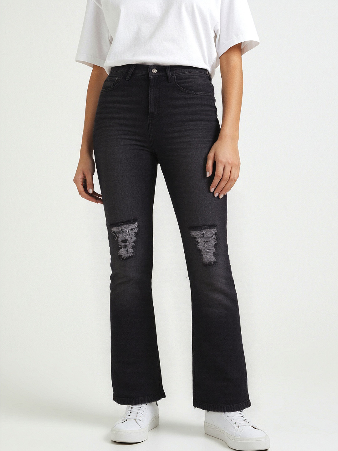 glitchez Distressed Straight Light Fade Jeans