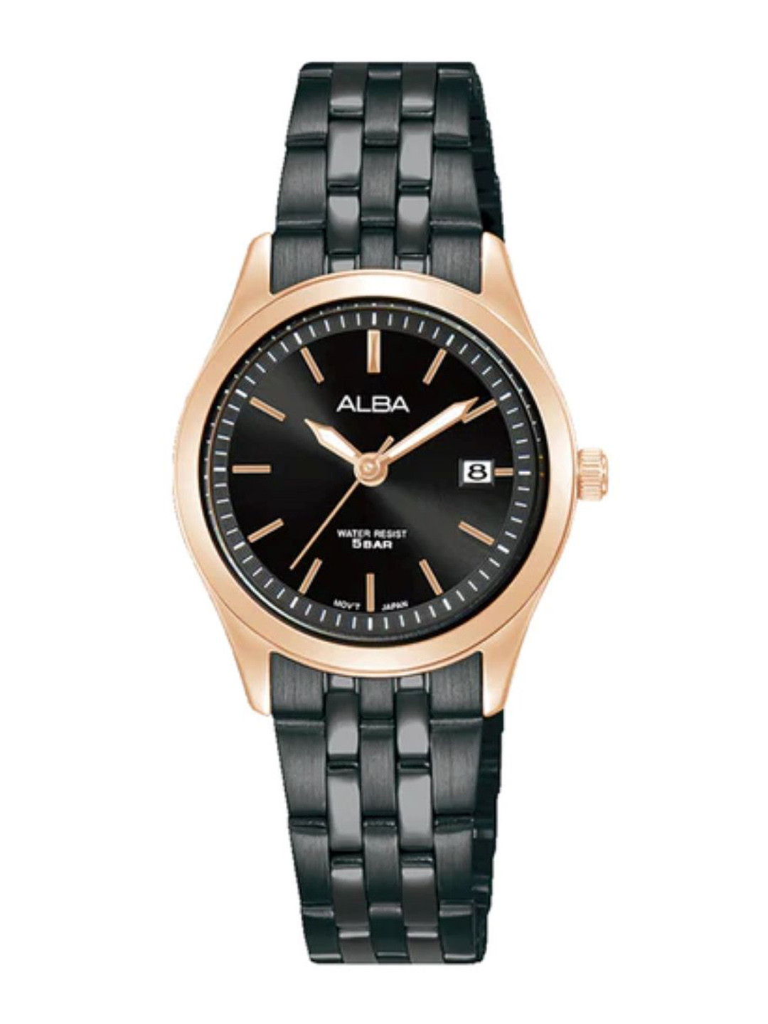 Alba Women Round Dial & Stainless Steel Straps Analogue Motion Powered Watch AH7CE2X1