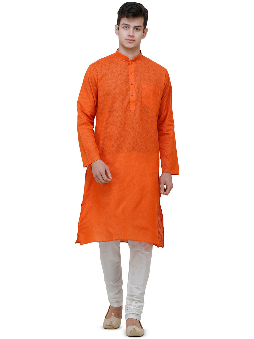 Exotic India Men Regular Pure Cotton Straight Kurta with Pyjama