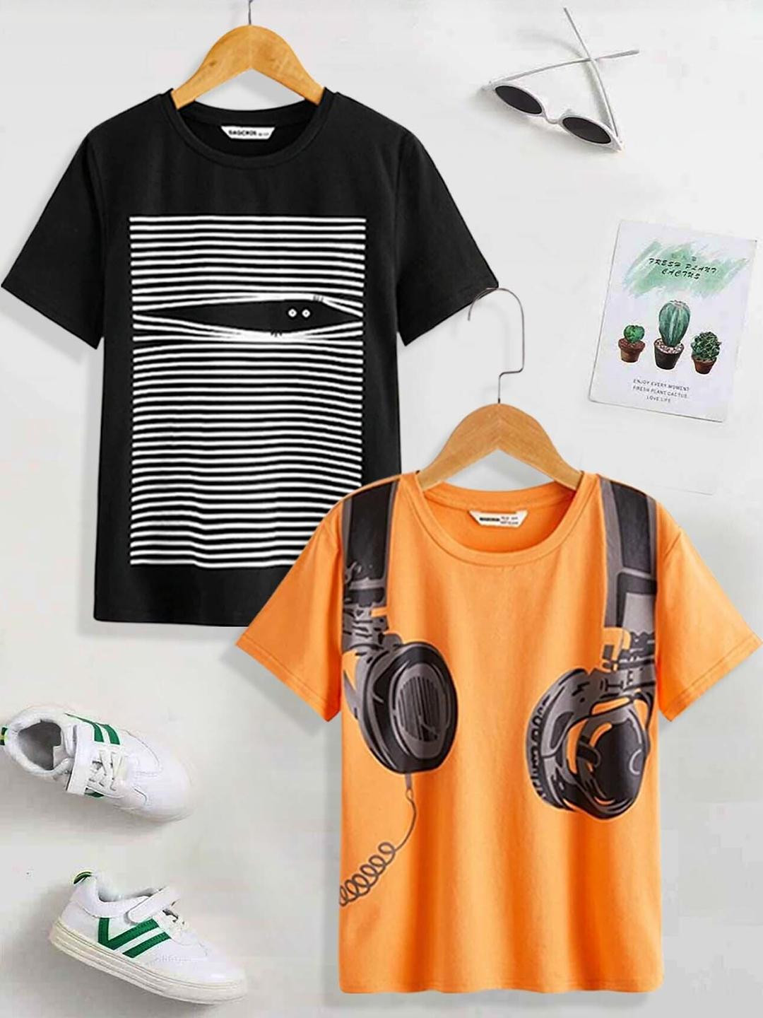 Dagcros Boys Round Neck Casual Pure Cotton T-shirt