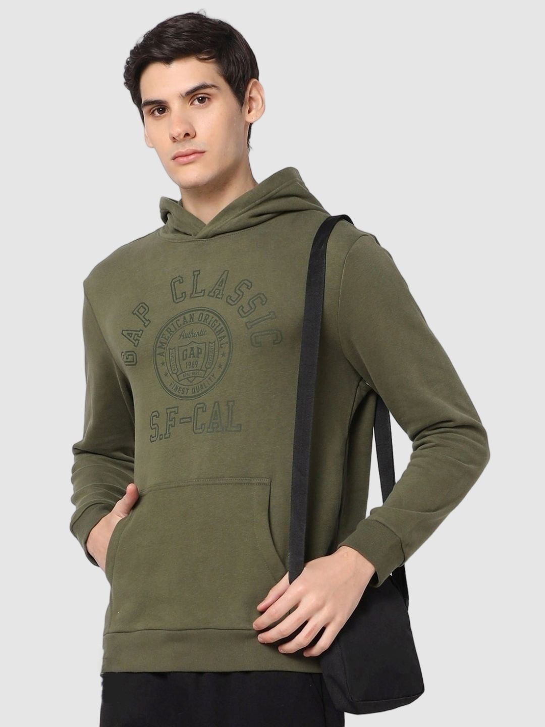 GAP Men Logo Printed Long Sleeve Hoodie