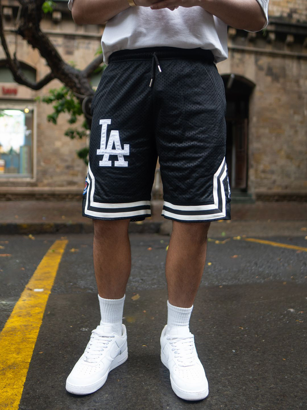 Powerlook Men Black Mesh Jersey Shorts