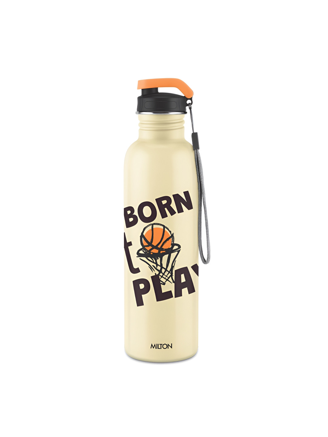 Milton Marine Ivory & Black Stainless Steel Typography Printed Water Bottle 880 ml