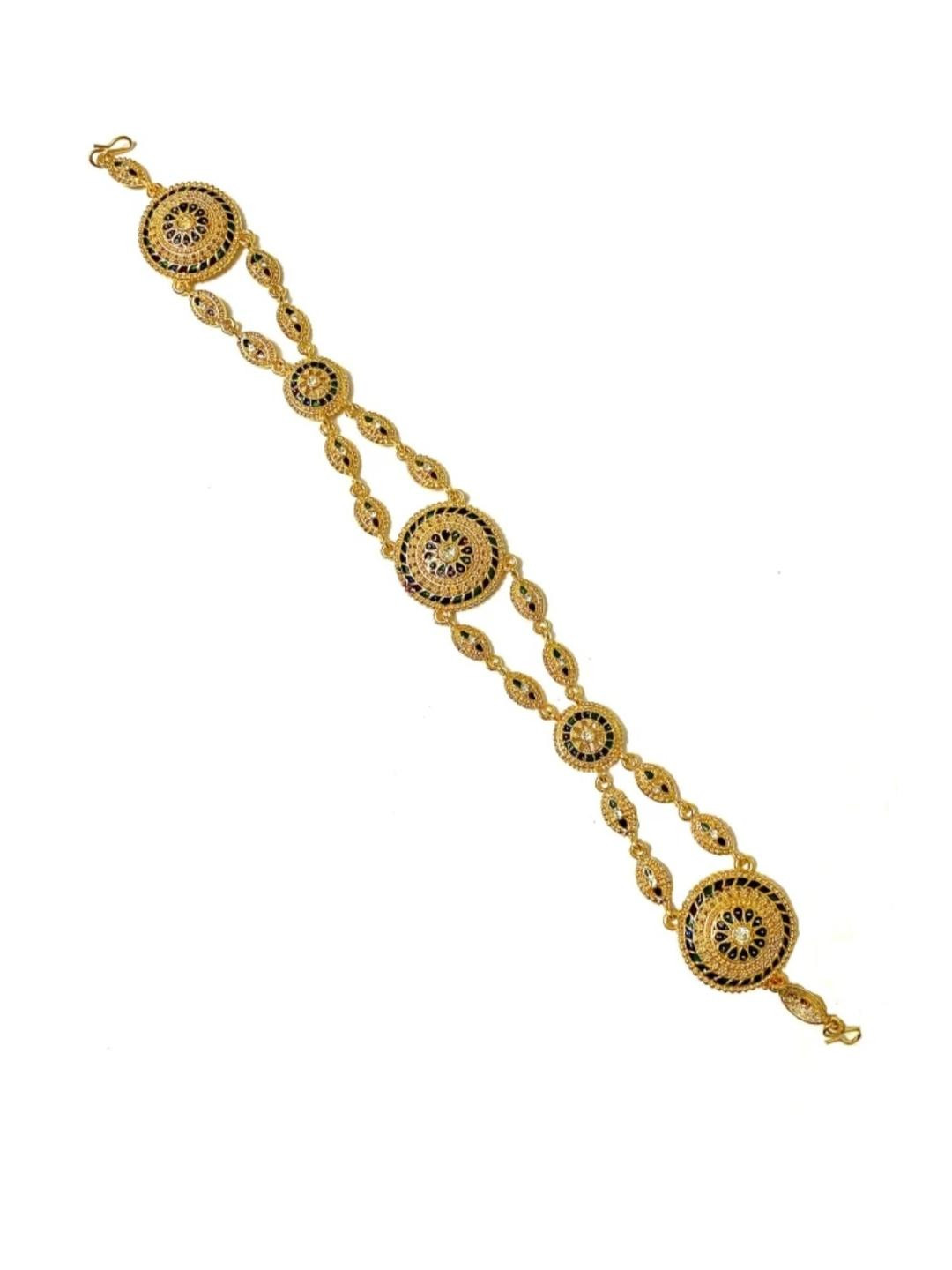 NIKYANKA Gold-Plated Artificial Stones Studded Head Chains Head Jewellery