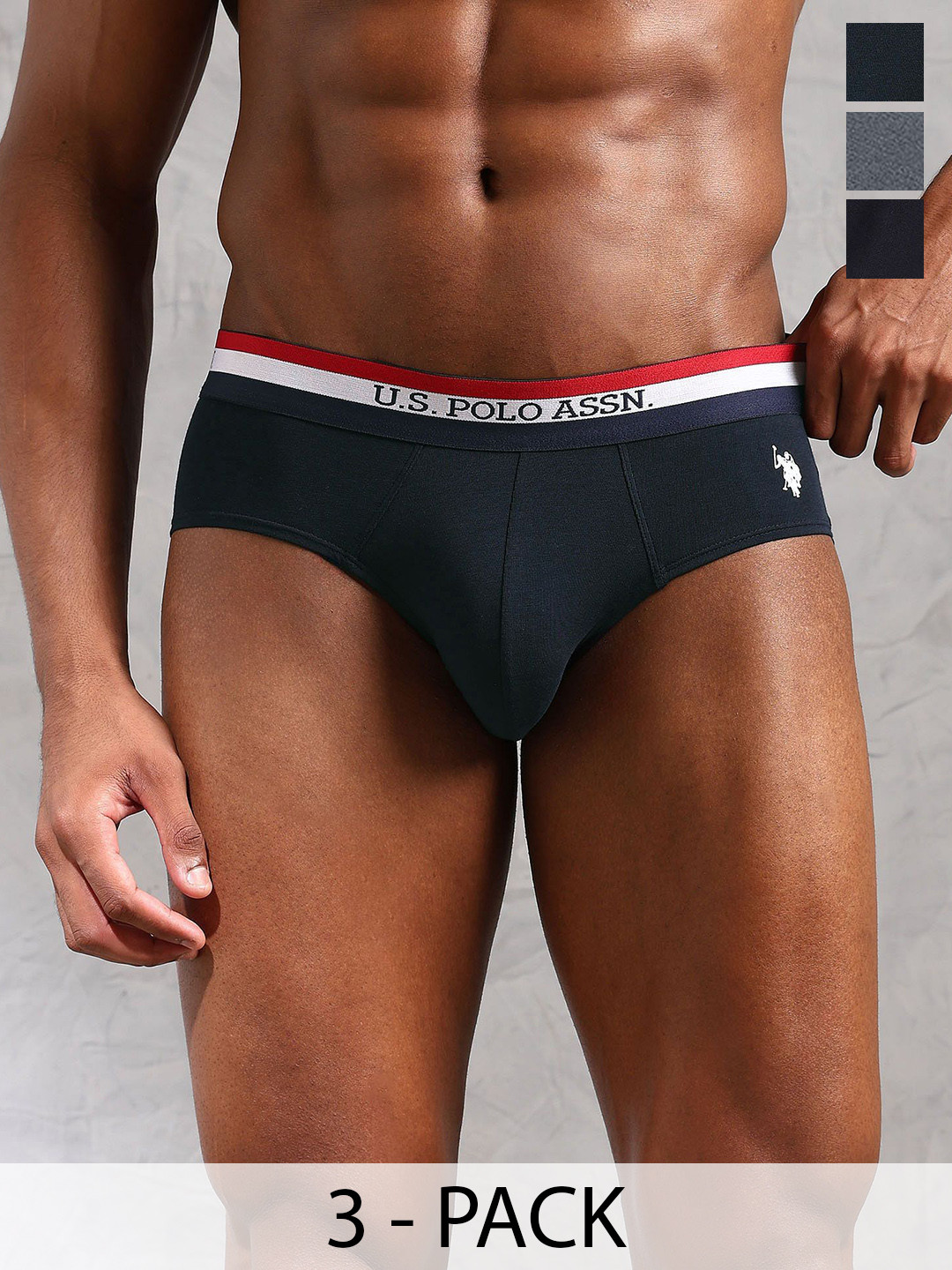 U.S. Polo Assn. Pack Of 3 Basic Briefs EB002-NGZ-P3