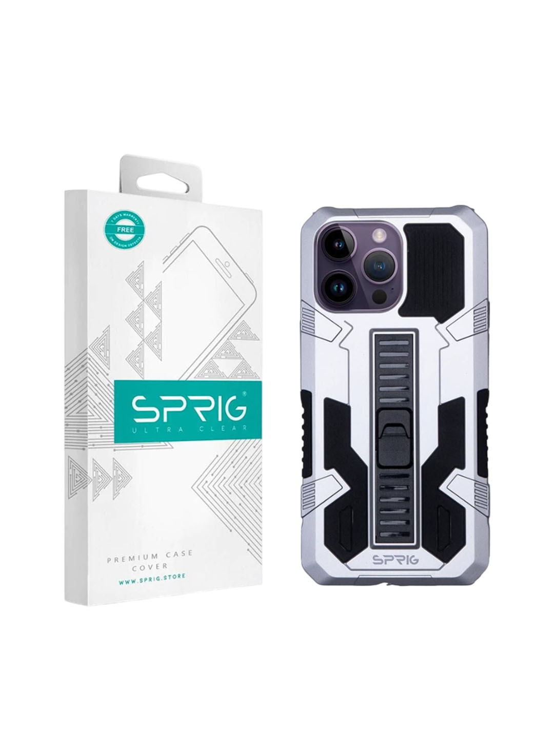 SPRIG iPhone 14 Pro Armor Case with Stand Back Cover