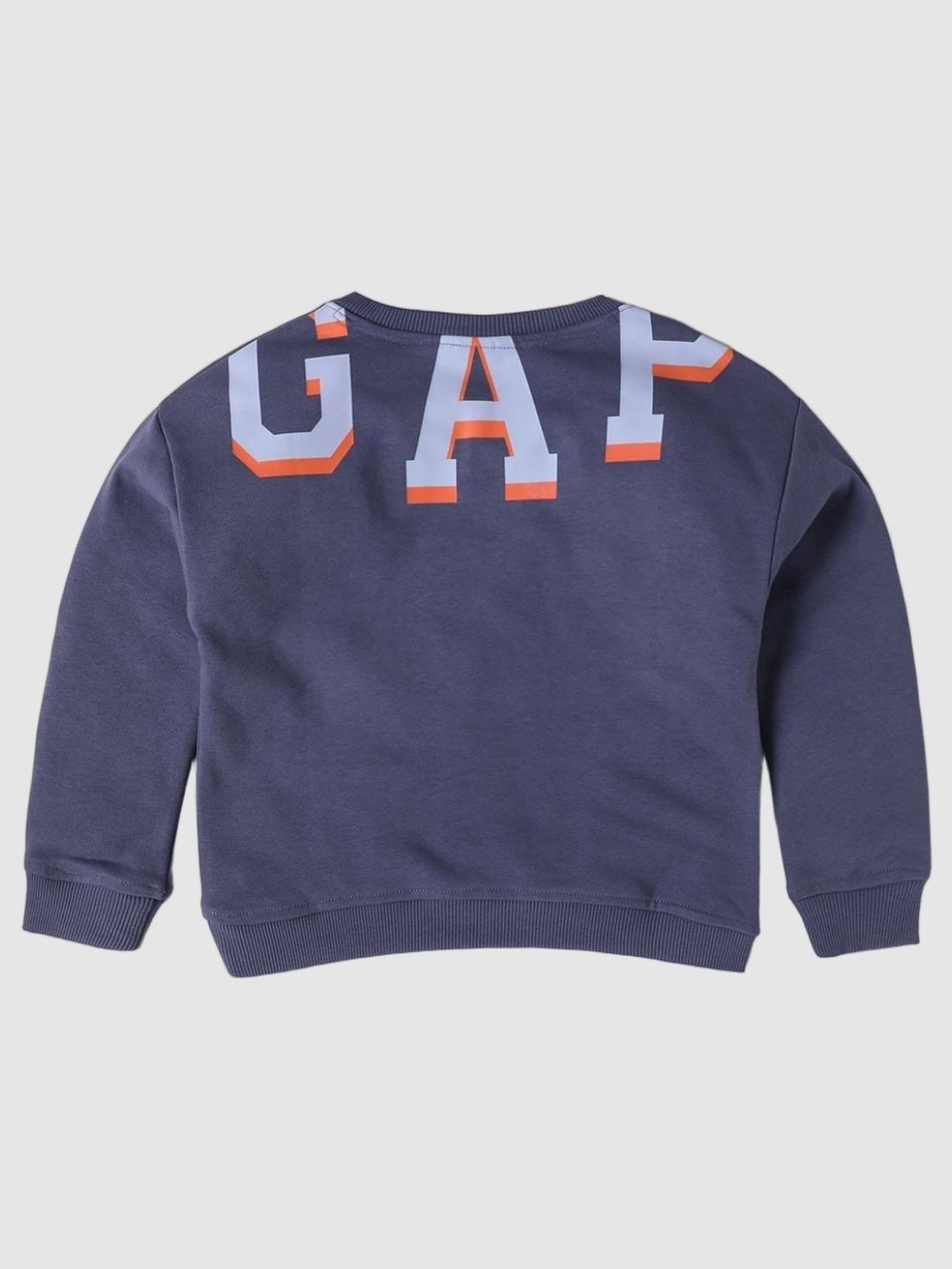 GAP Boys Placement Graphic Logo Printed Relaxed-Fit Pullover Sweatshirt