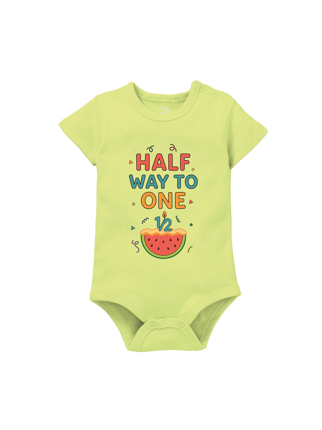 Zeezeezoo Kids Half Way To One Printed Pure Cotton Bodysuit